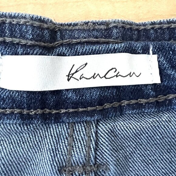 Kancan Women's Blue Cargo Denim Ankle Jeans 13/30 Flap Pockets Mid Rise Stretch - Picture 7 of 12